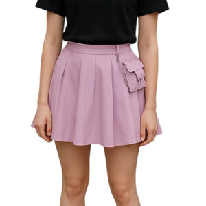 Hot Topic Pink Pleated Pastel Cute Goth Mini Chain Kawaii Skirt Sz L Rave Y3K